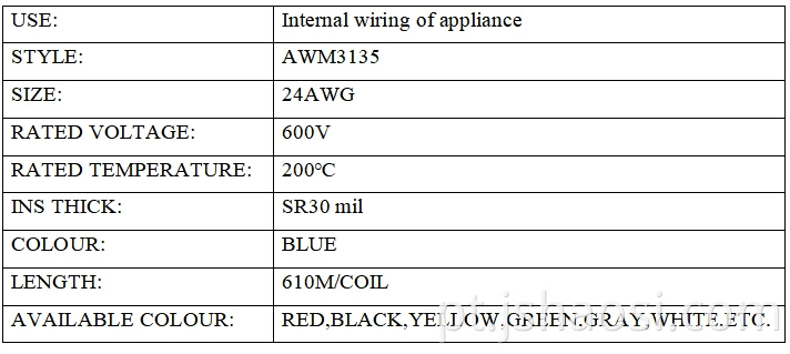 Fio elétrico de silicone Ul3135 24# Silicone electrical wire UL3135 24#